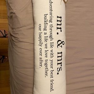 NWT - Brand New Long Mr. & Mrs. Pillow